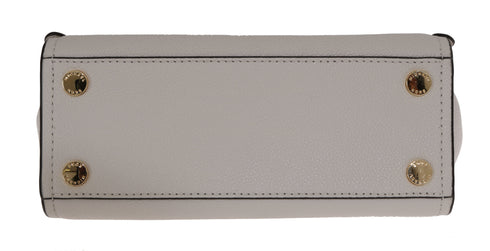 Michael Kors White CASSIE Leather Shoulder Bag